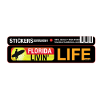 Florida life - license plate 1 x 5 inches mini bumper sticker Make a statement with these great designs sized perfectly for items like computers, cell phones or bigger items like your car! Dimensions: 1" x 5 inch -Printed vinyl -Outdoor durable and ultra removable -Waterproof